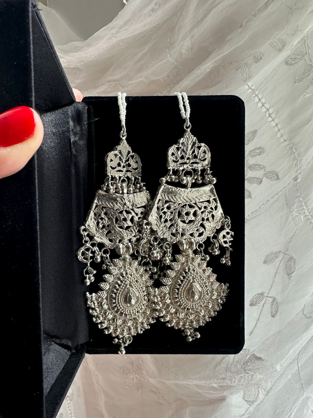 Silver Plated Chandtara Jhumke