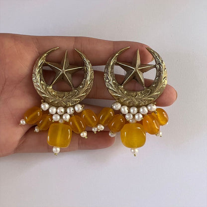 Chandtara Yellow Jade Earrings